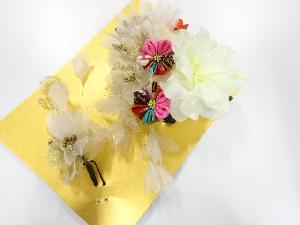 アンティーク　つまみ細工　髪飾りセット